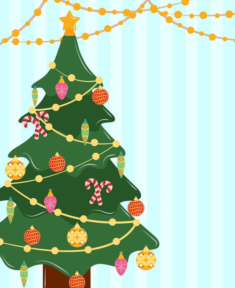 christmas trees with lights vector