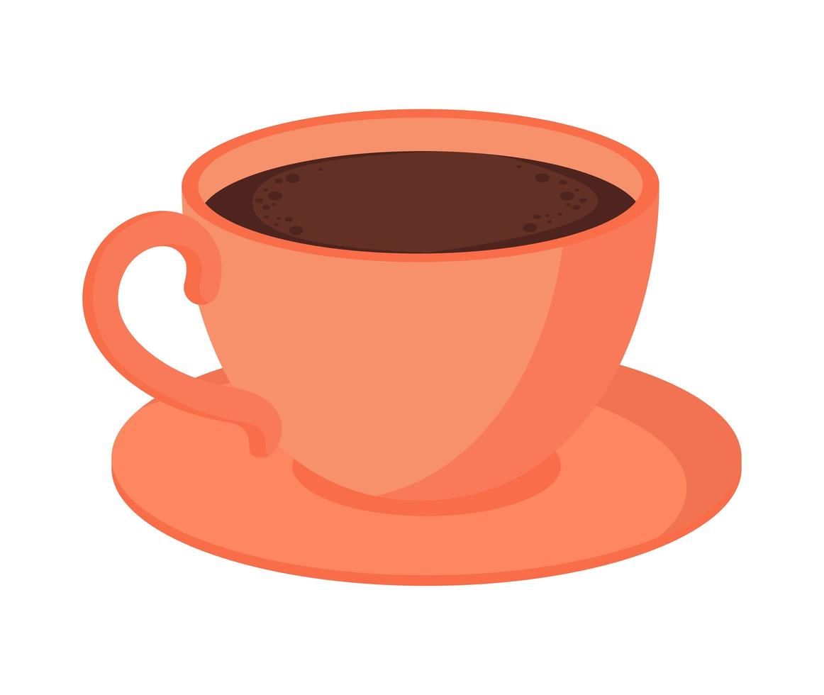 coffee cup on dish vector