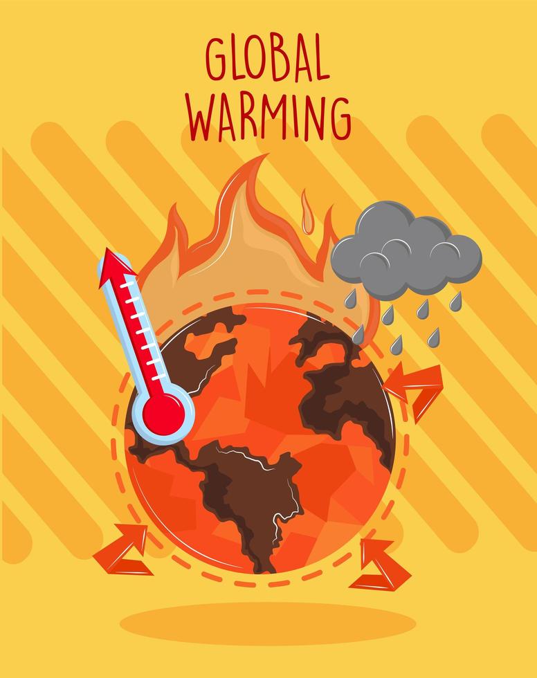 global warming poster vector