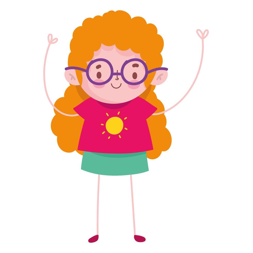 cartoon little girl vector