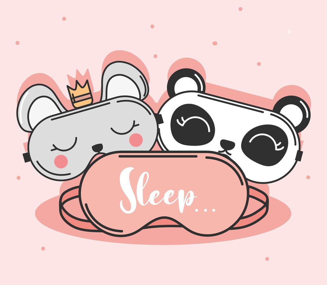 cute sleeping masks vector