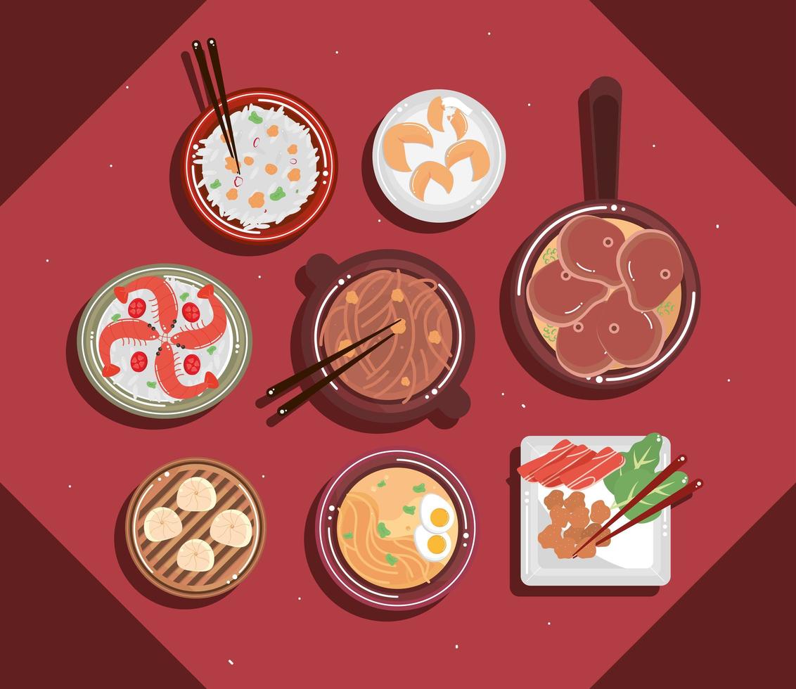 delicious asian cuisine vector