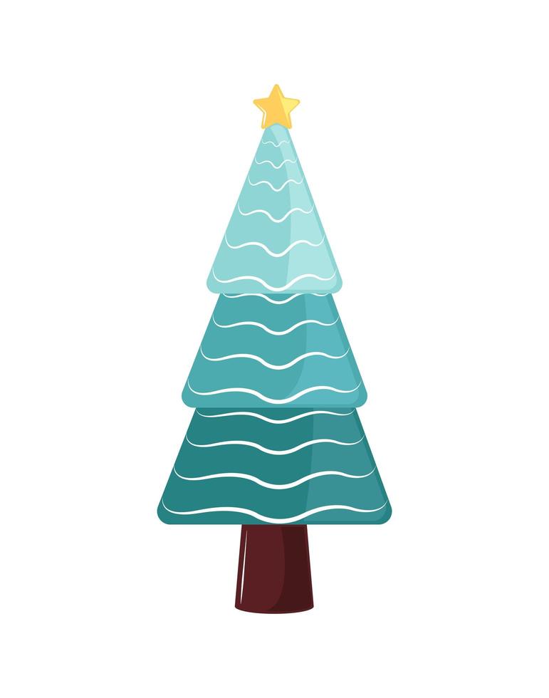 christmas tree and star vector