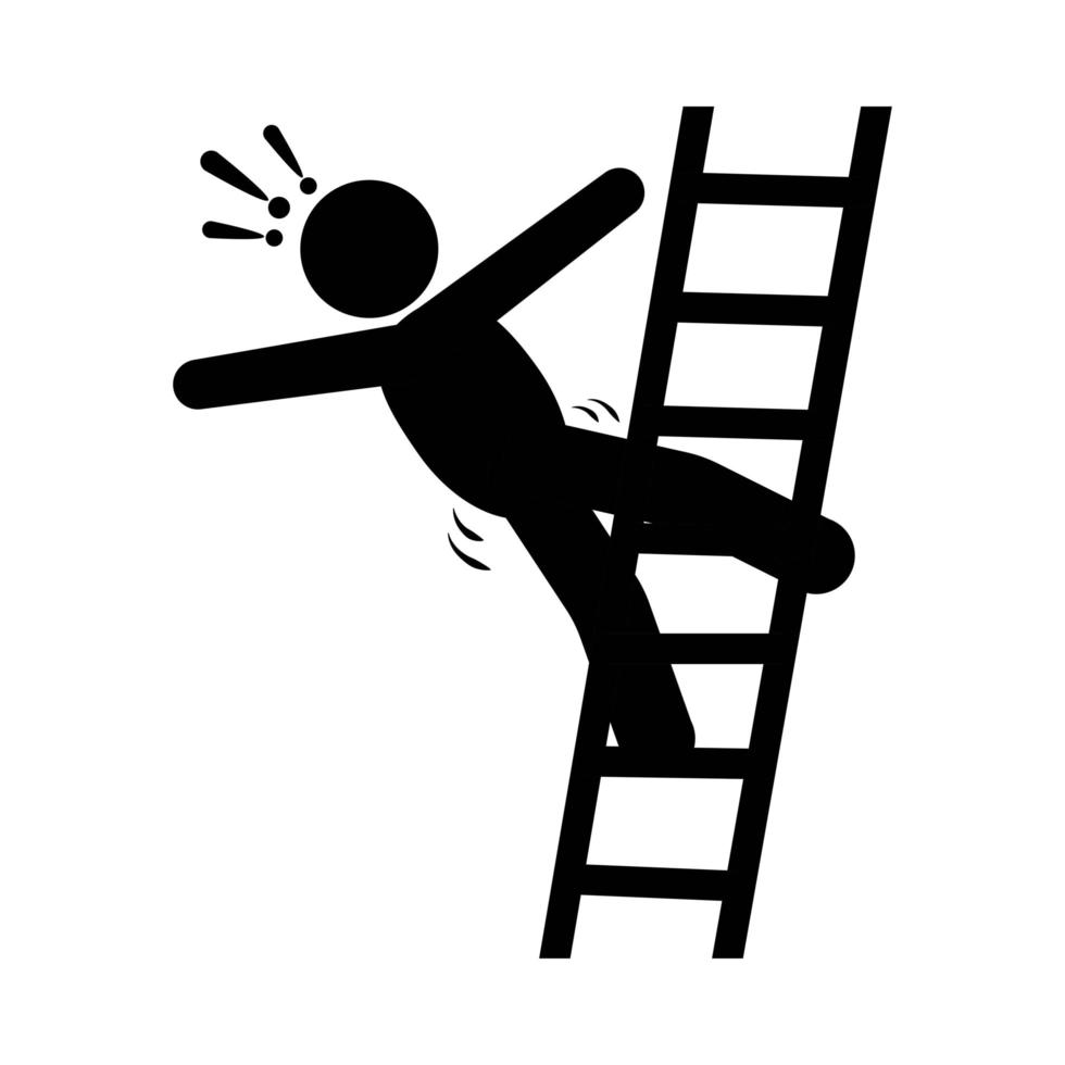 ladder fall hazard vector