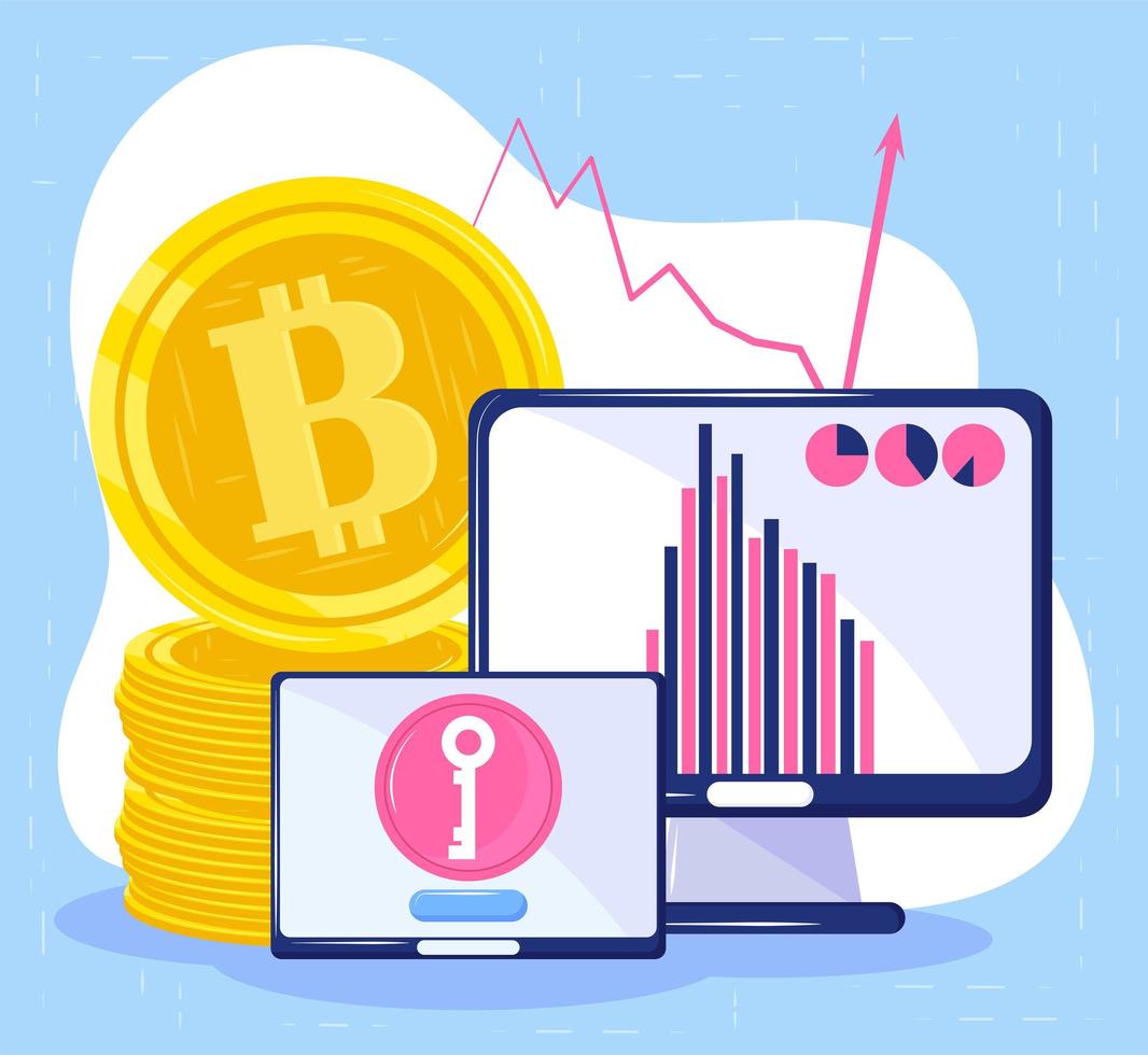 cryptocurrency bitcoin security vector