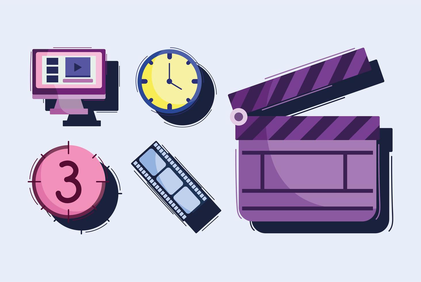 icons video production vector