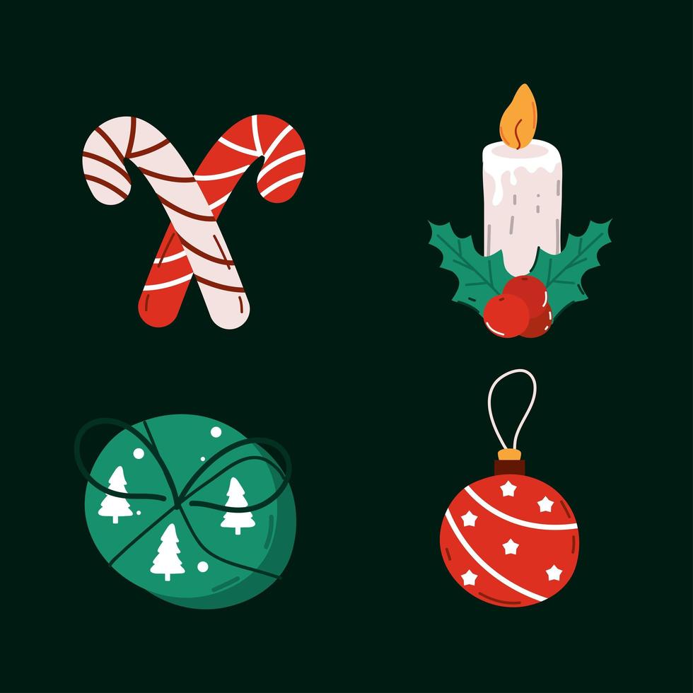 christmas icons set vector