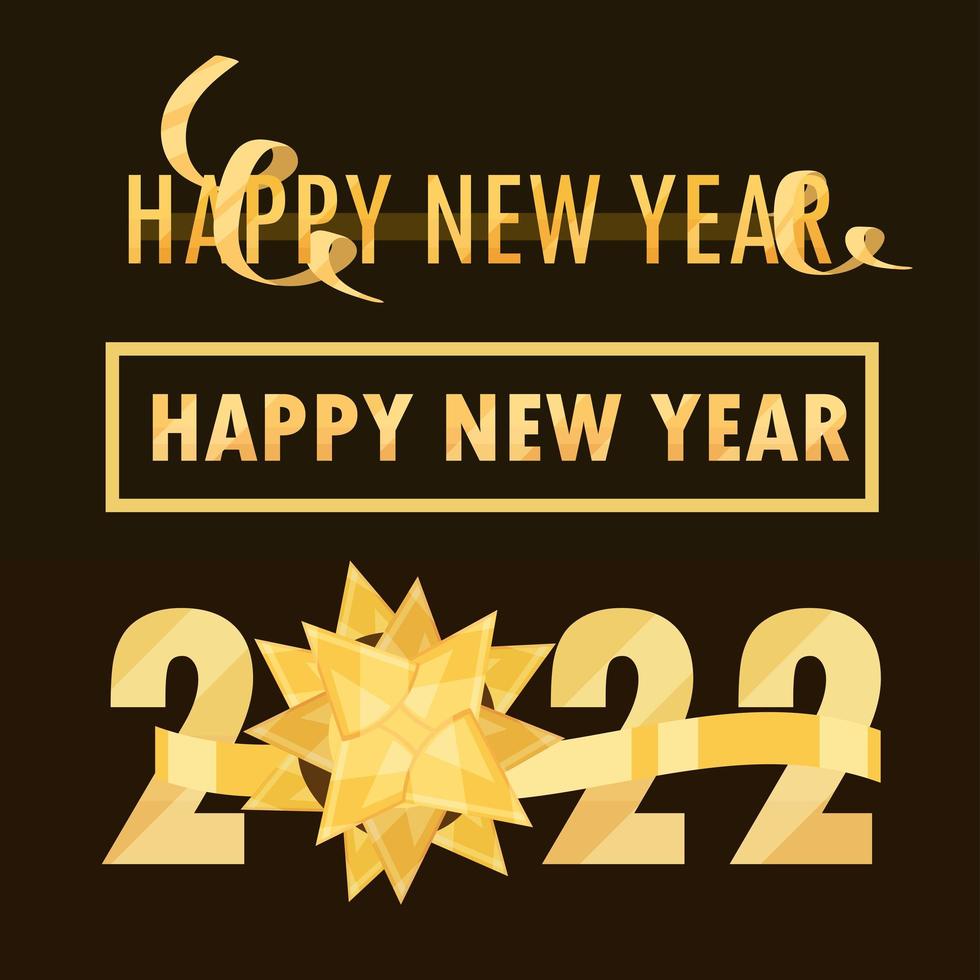 happy new year 2022, set vector