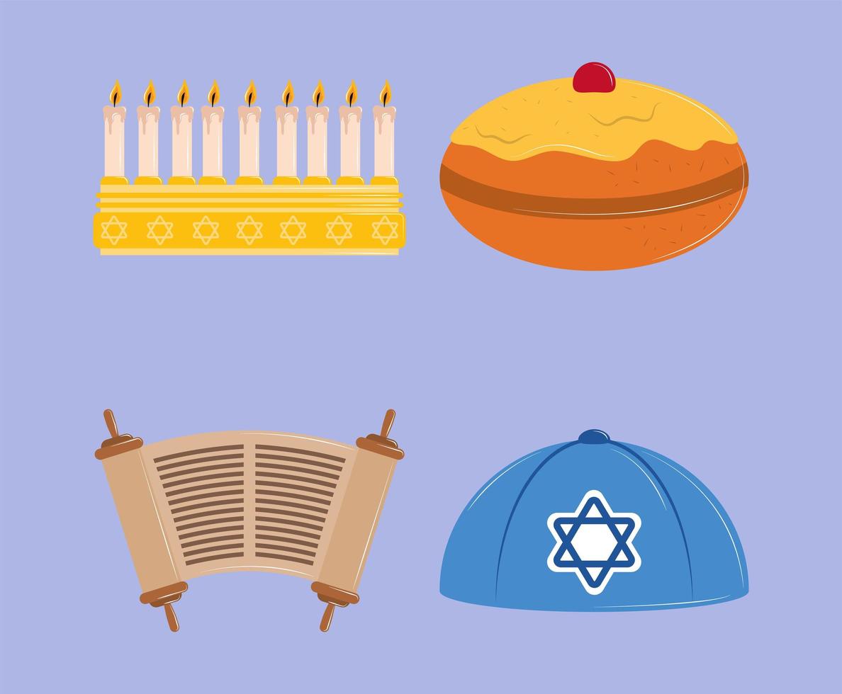 celebración religiosa de hanukkah vector