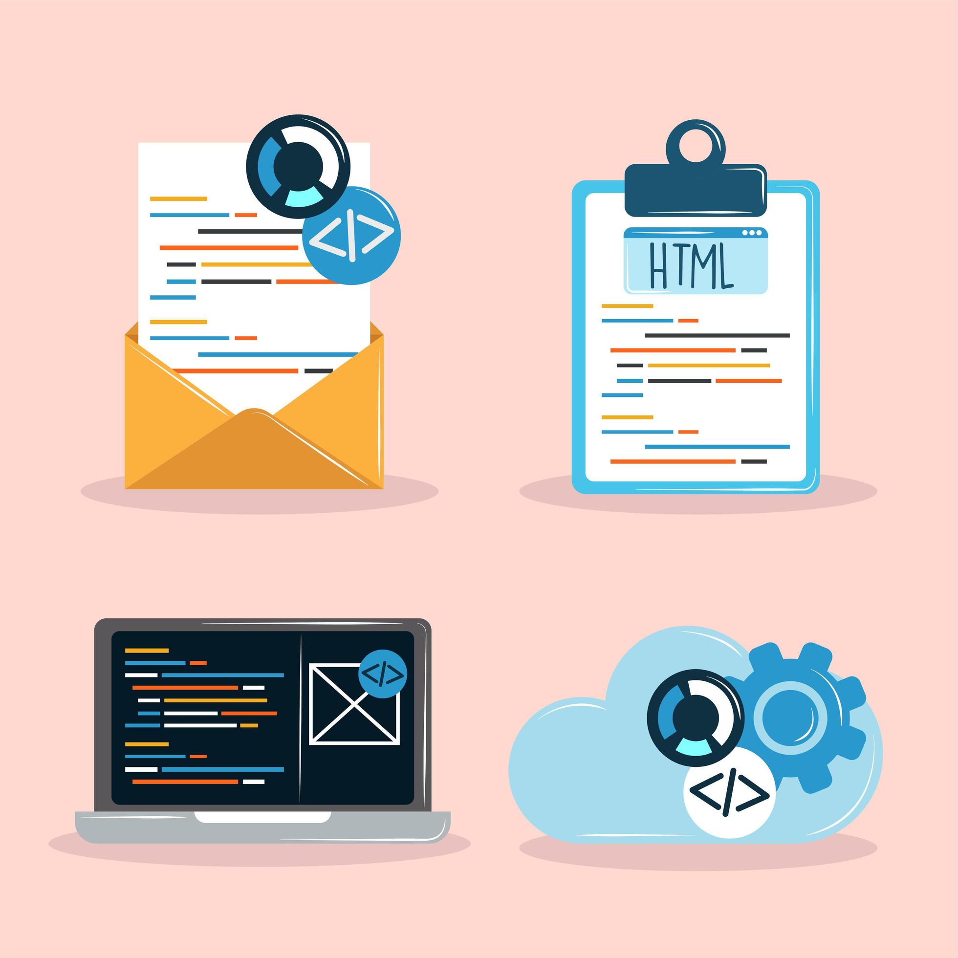 web development vector icons 6161901 Vector Art at Vecteezy