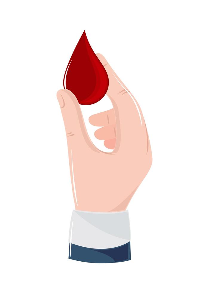 hand with drop blood vector