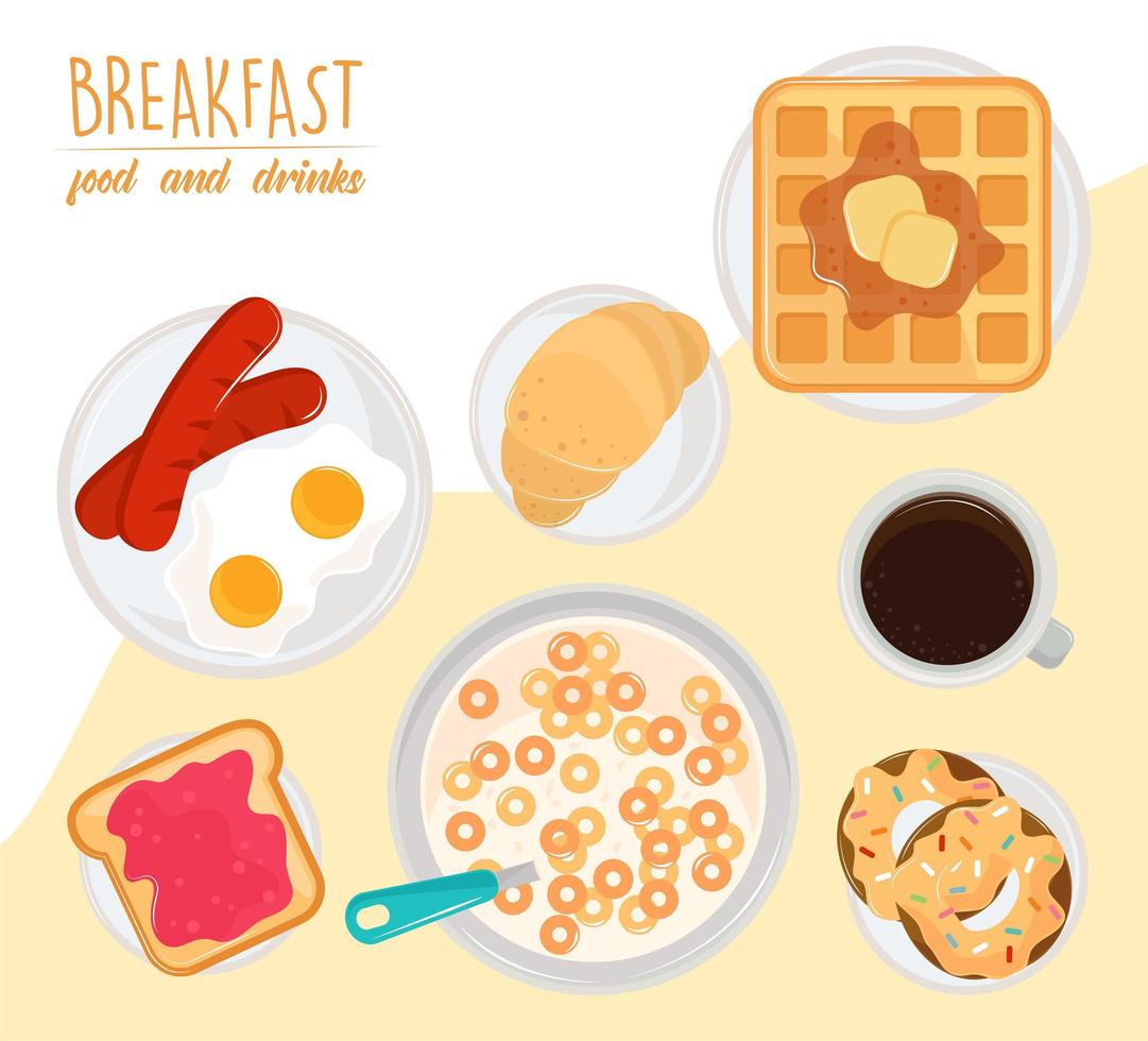 breakfast menu tasty vector