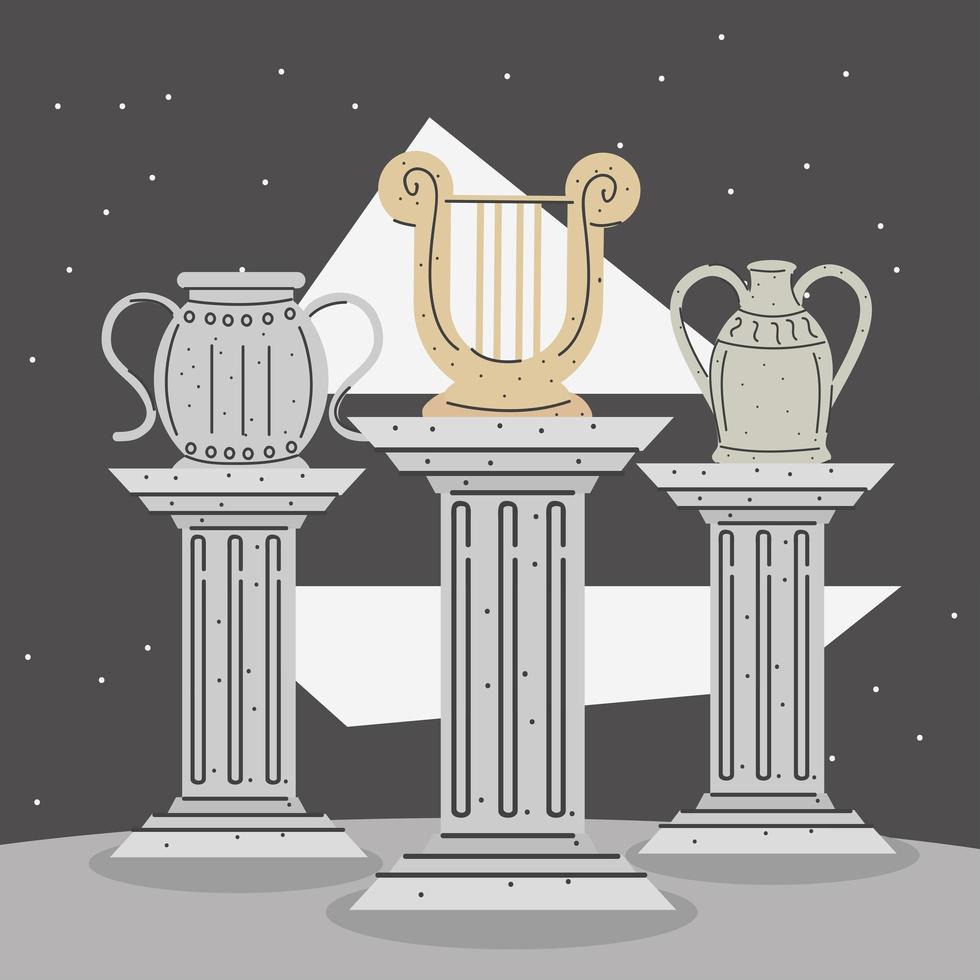 columns and ornaments vector