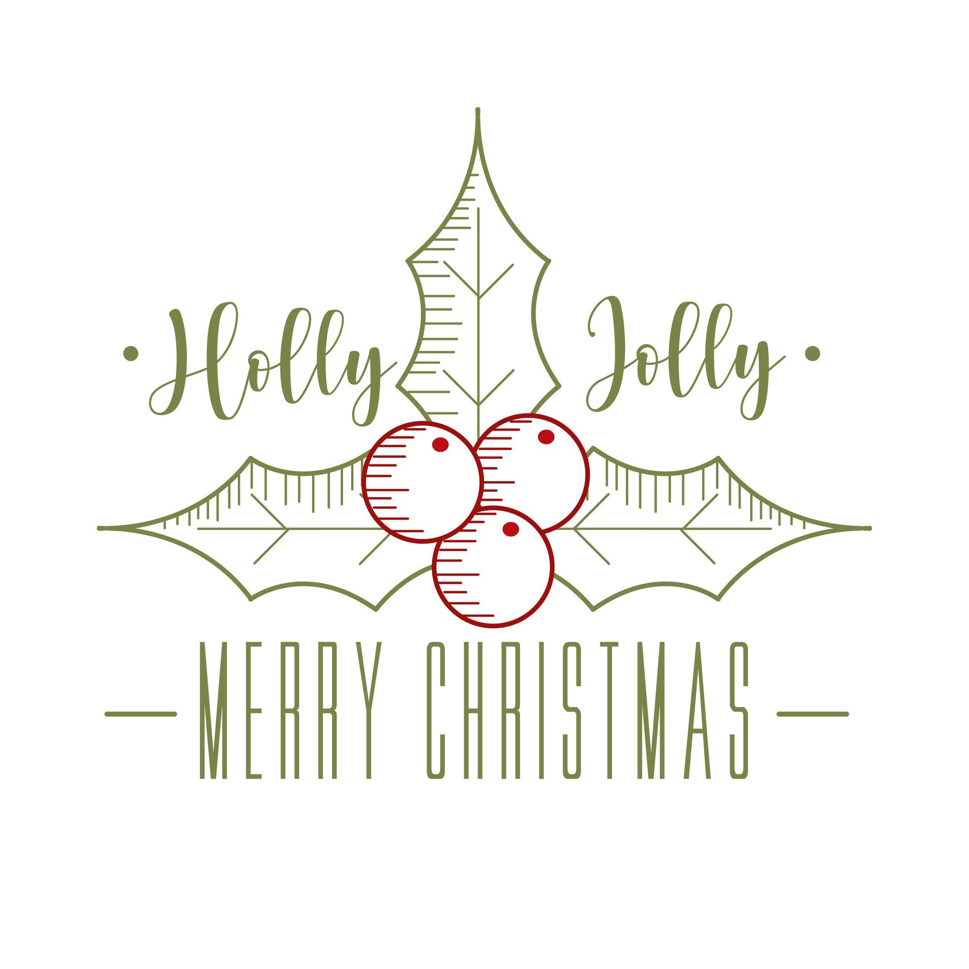 merry christmas holly decoration 6161983 Vector Art at Vecteezy