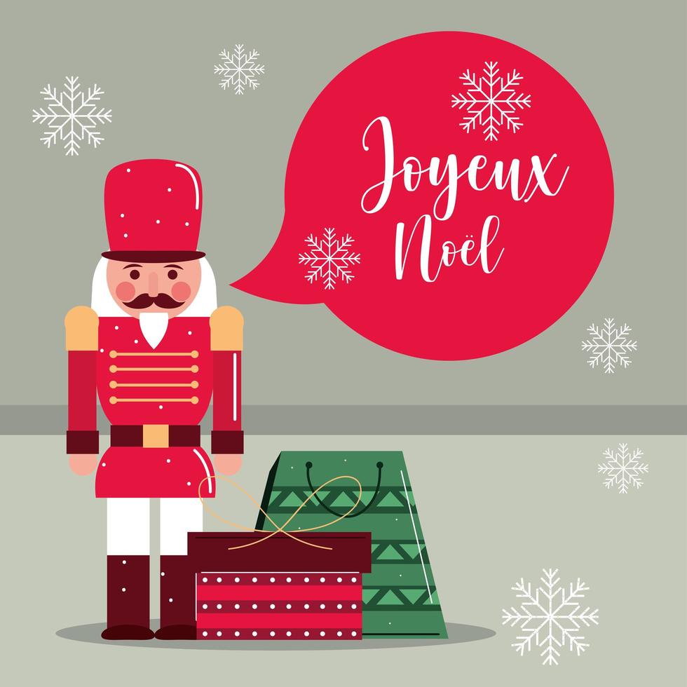 Merry Christmas French Inscription vector