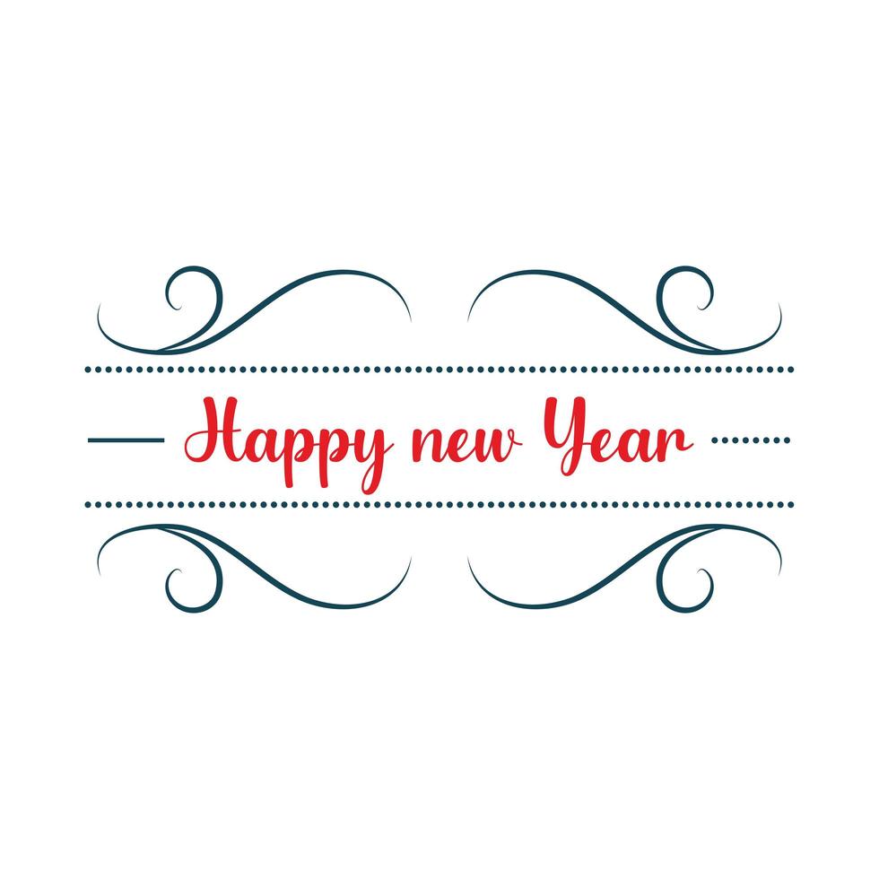 happy new year lettering vector