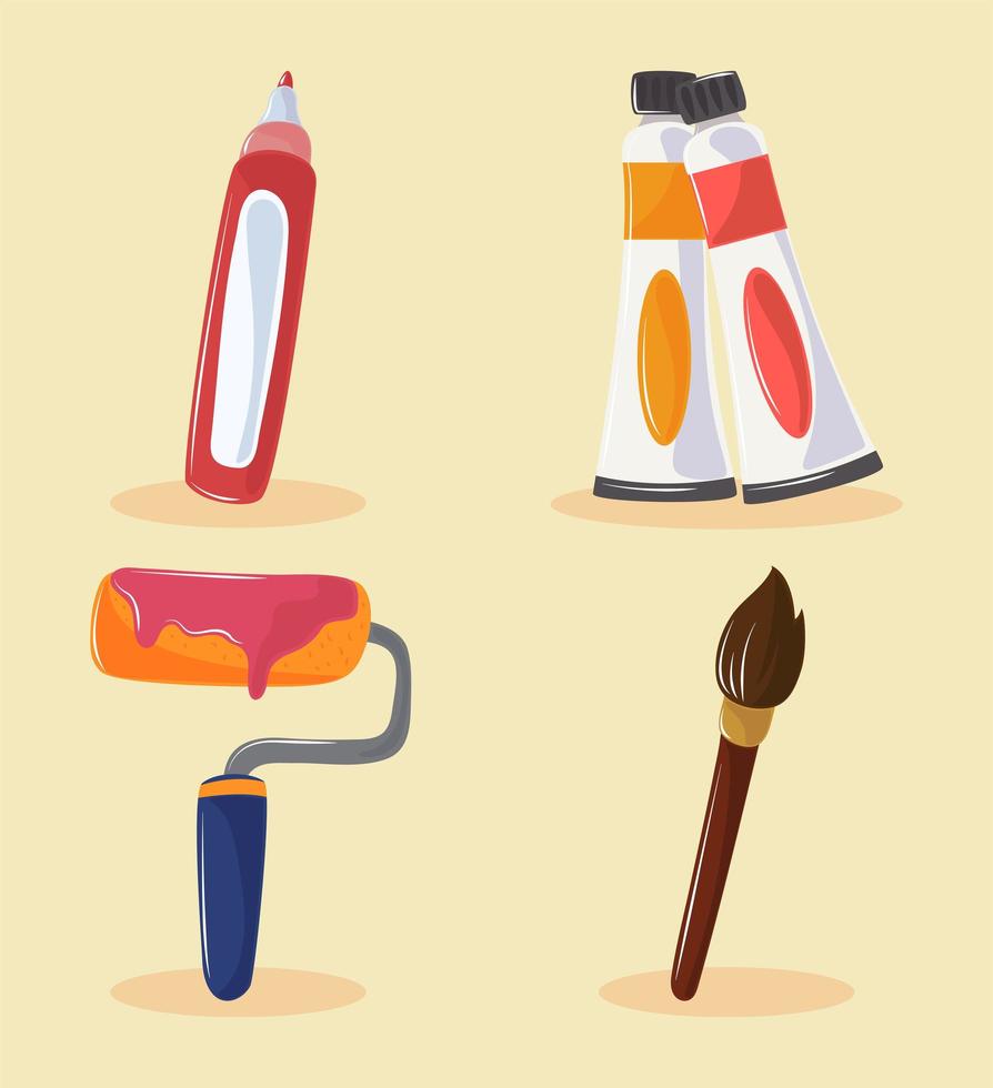 collection art tools vector