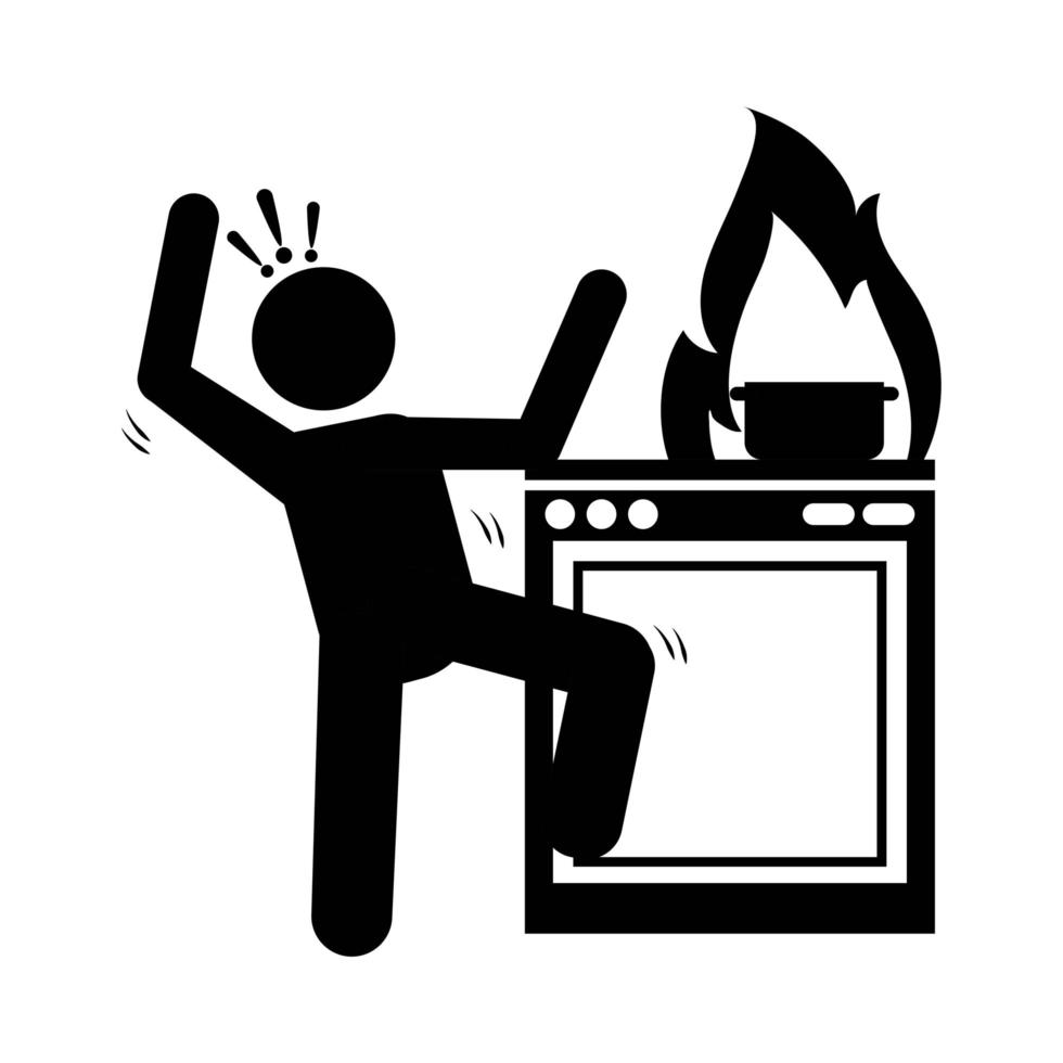 potential accident injuries at kitchen vector