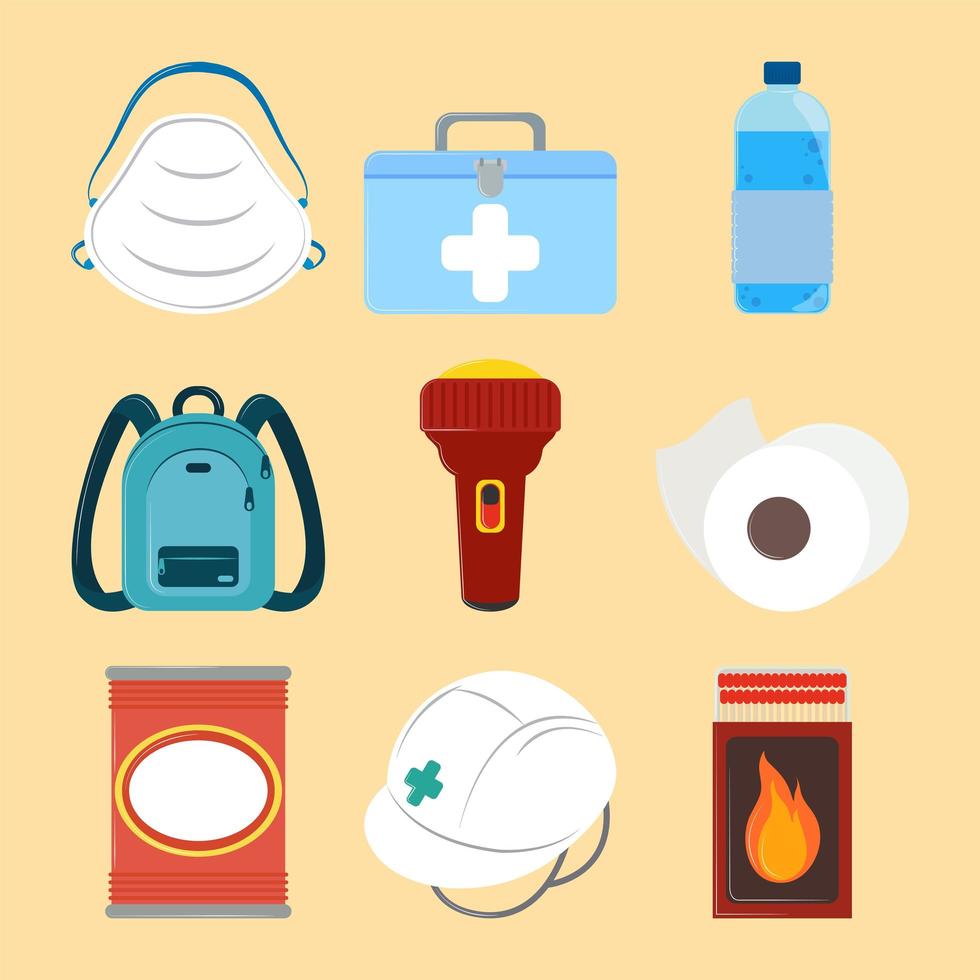 survival emergency kit vector