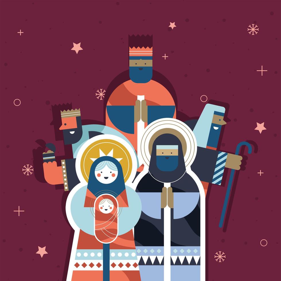 magic kings and holy family vector