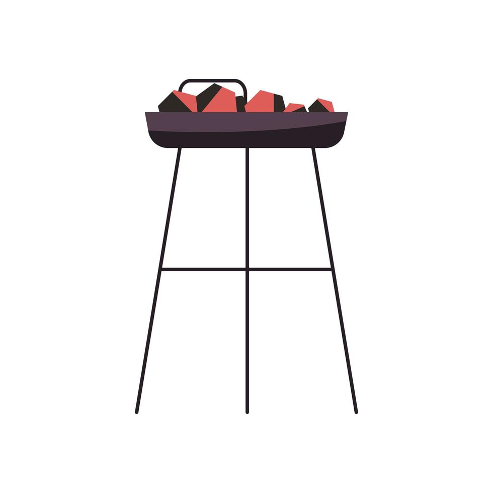 bbq oven with coal vector