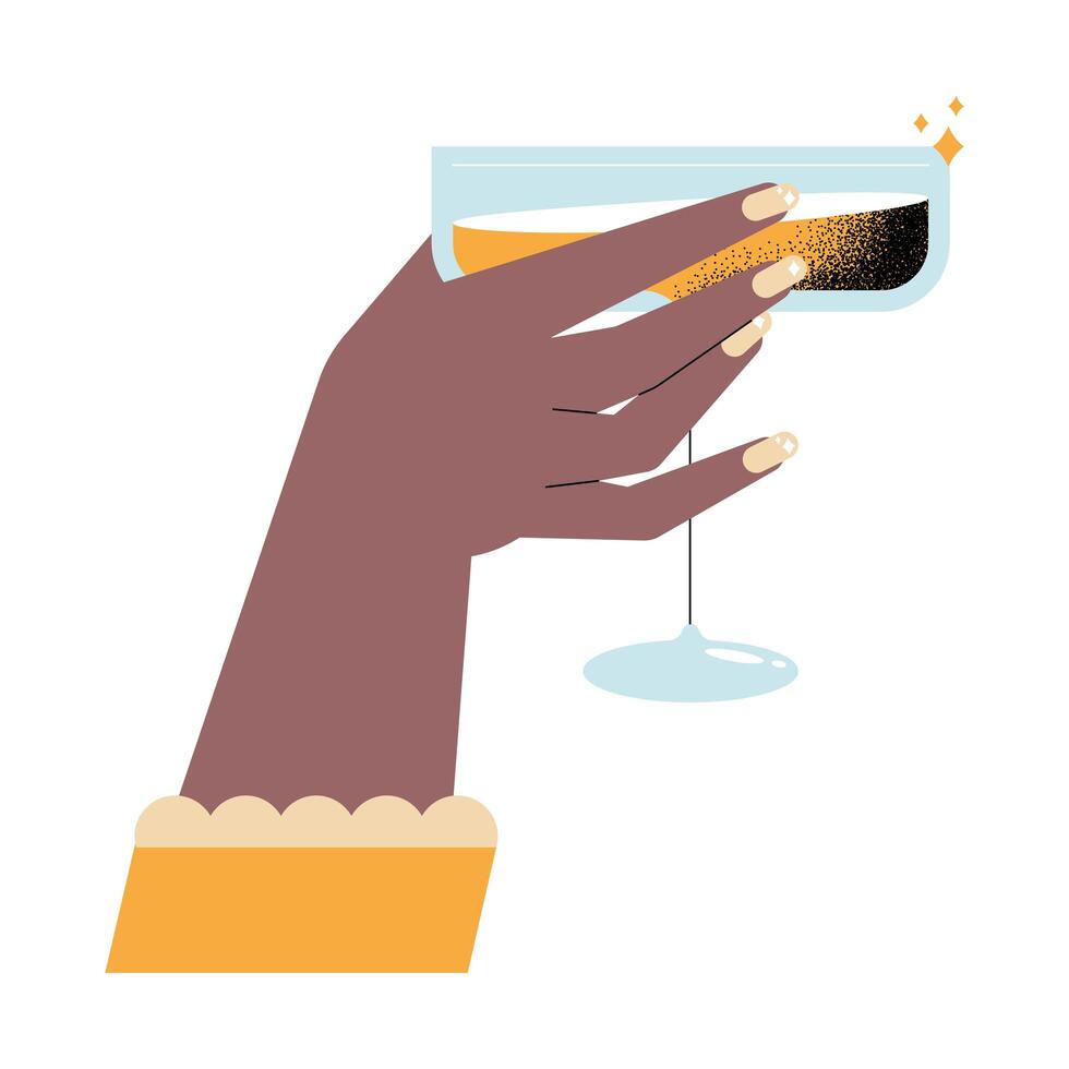 afro hand with cup vector