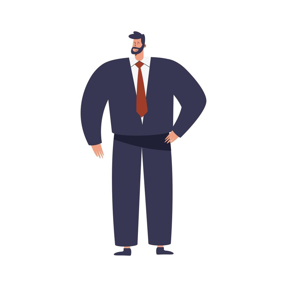 bearded businessman standing vector