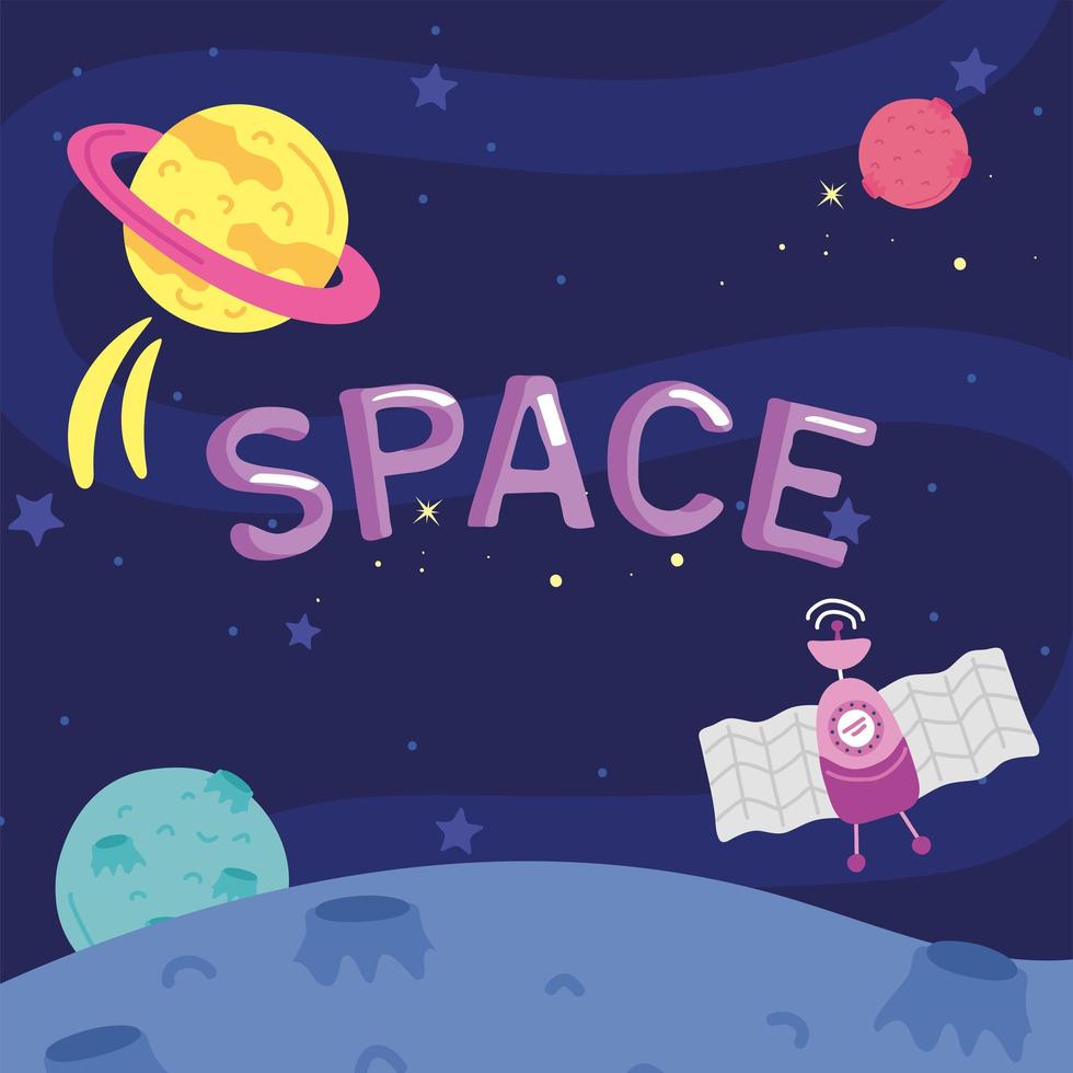 space with plantes vector