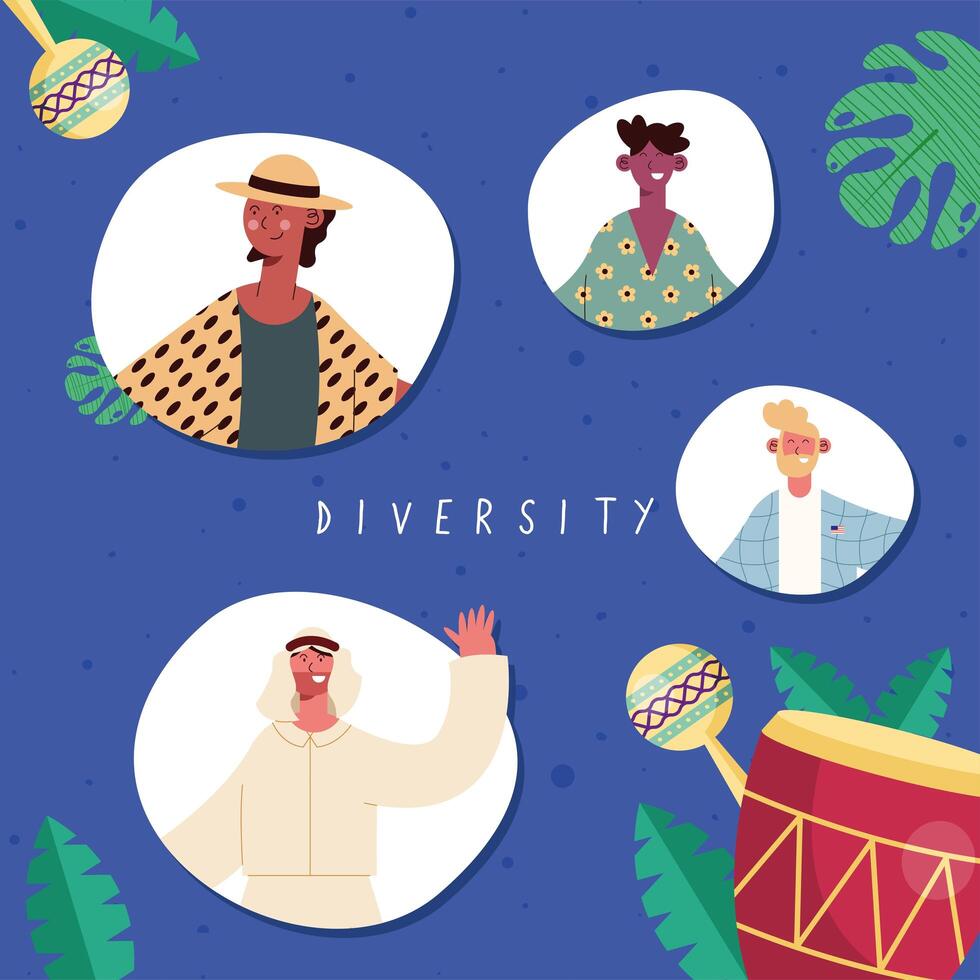 diversity men design vector
