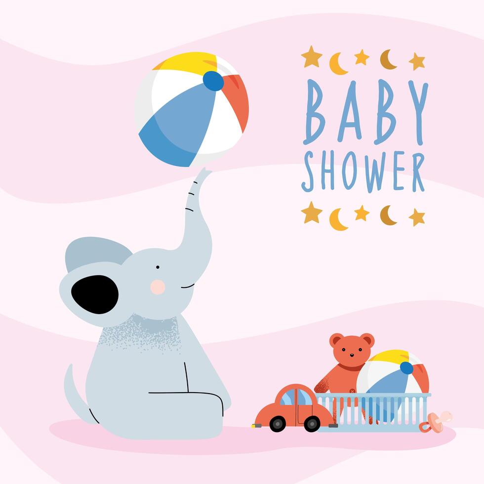 baby shower card vector