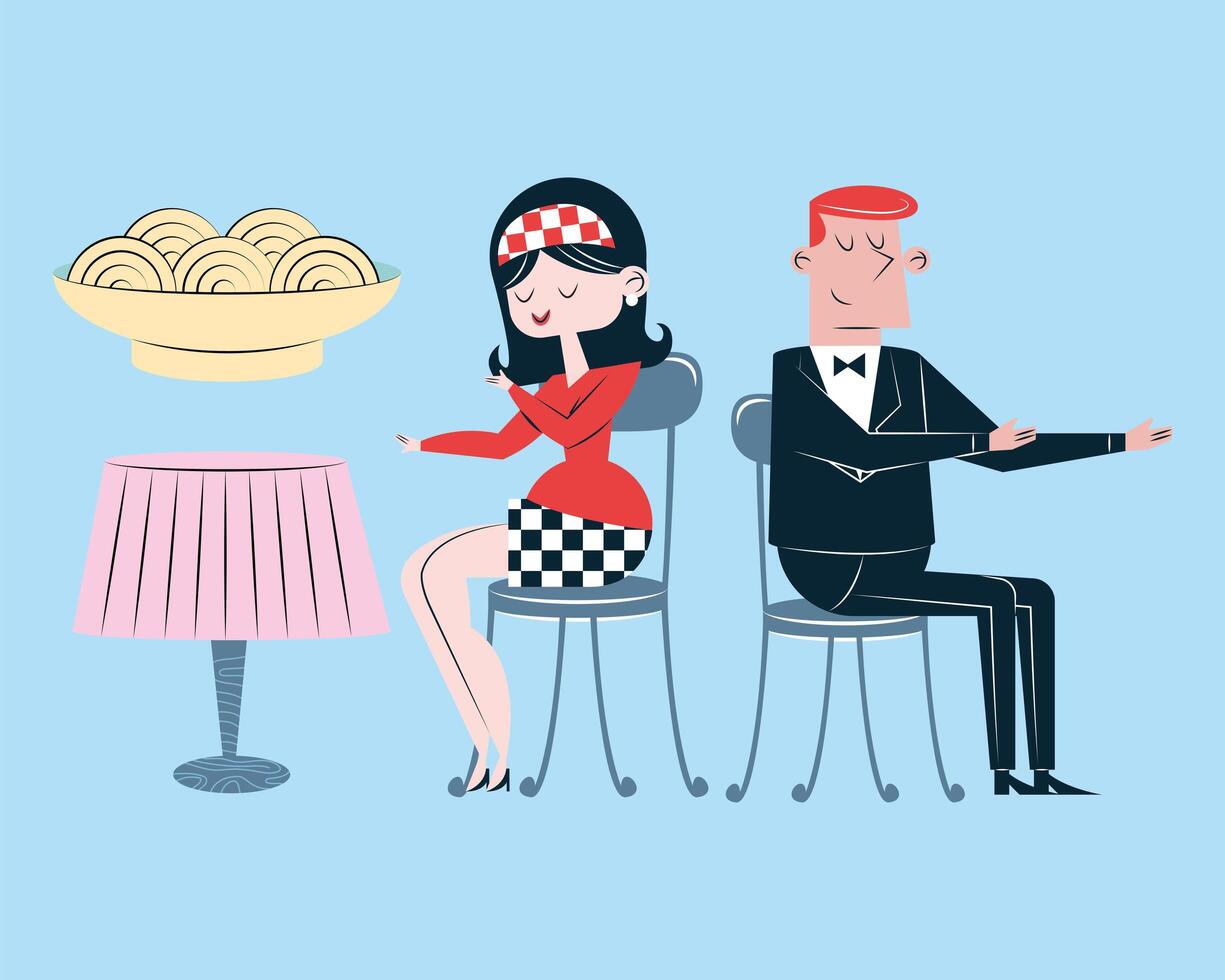 four romantic dinner icons vector