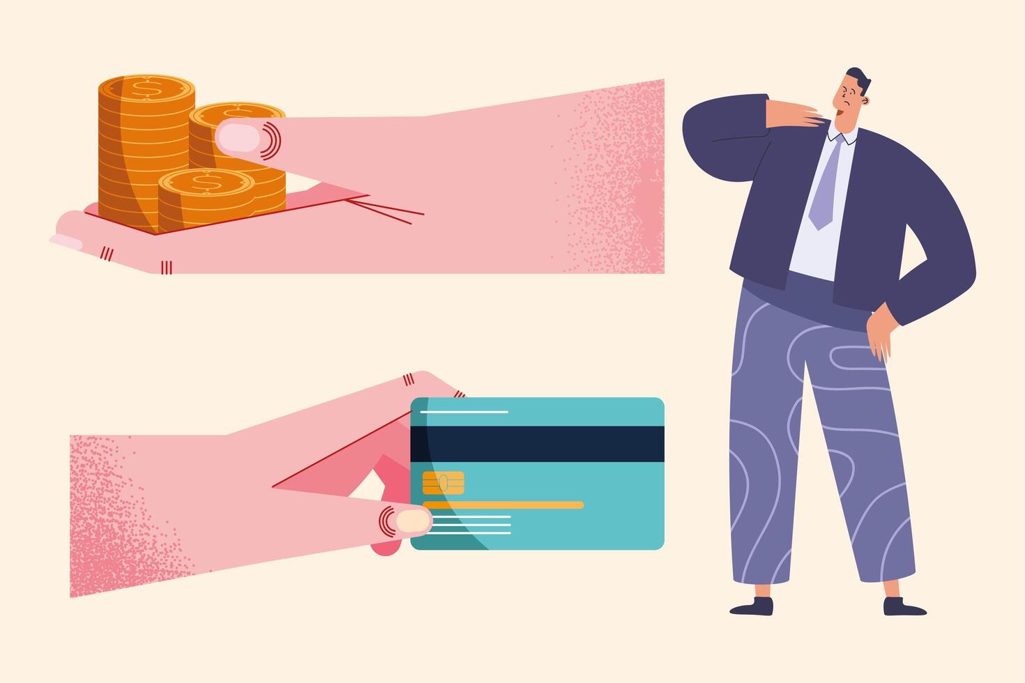 elegant businessman with money vector