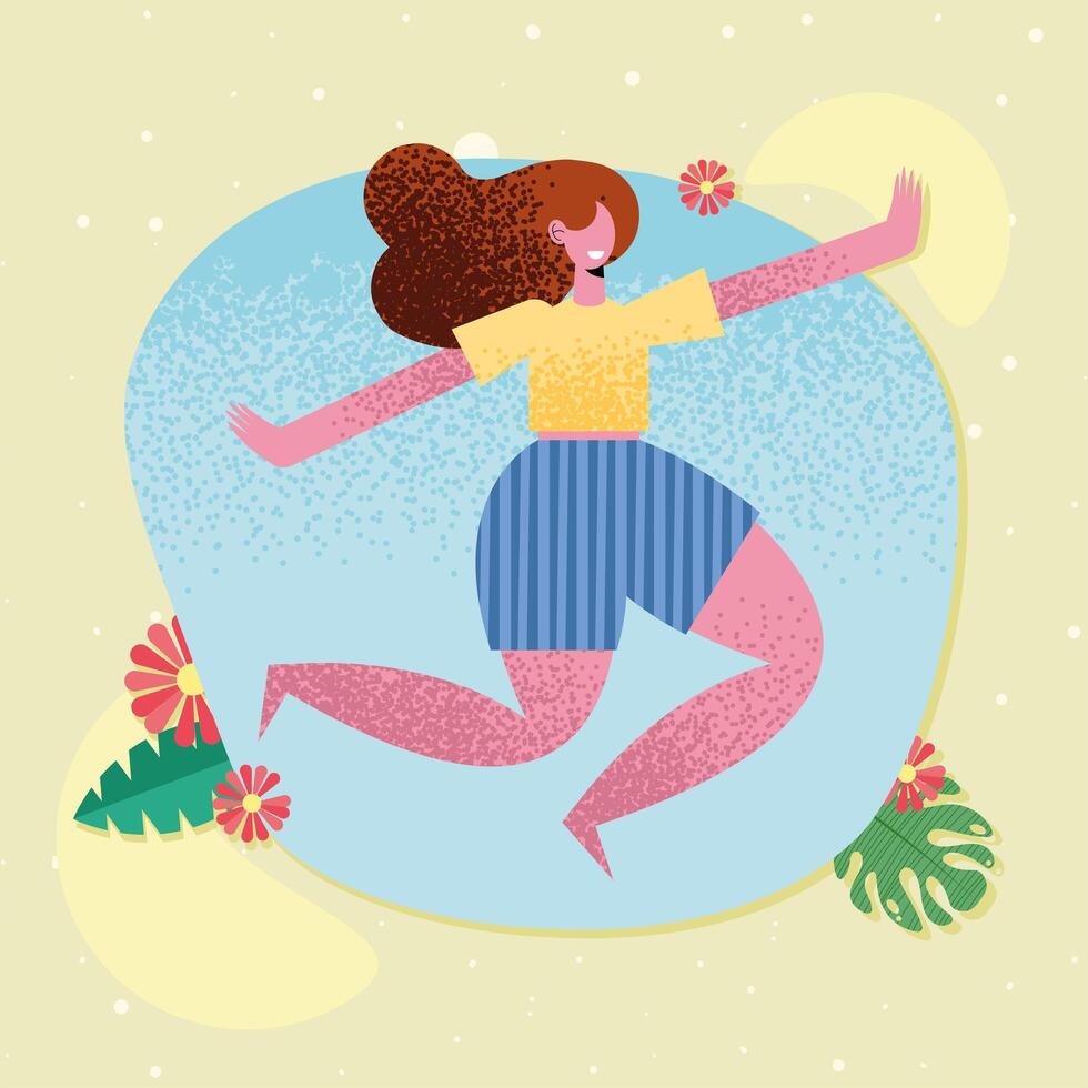 woman jumping design vector