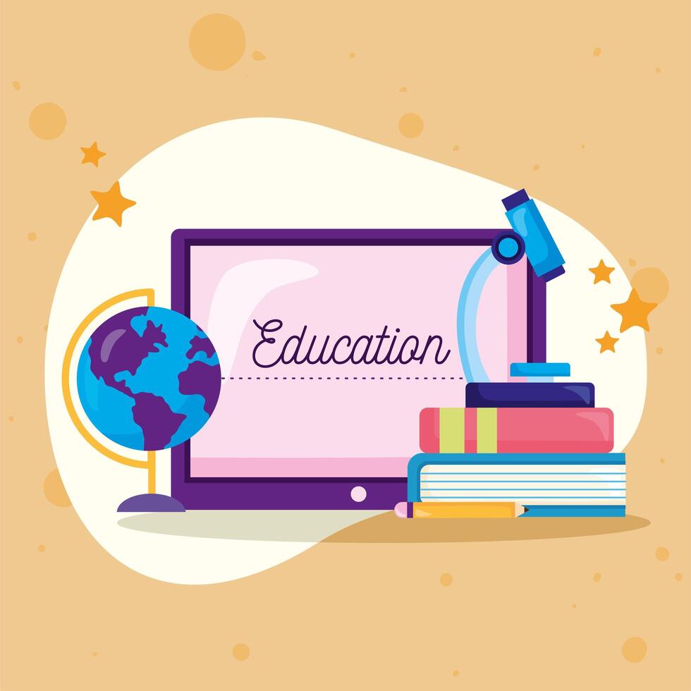 education tablet design vector