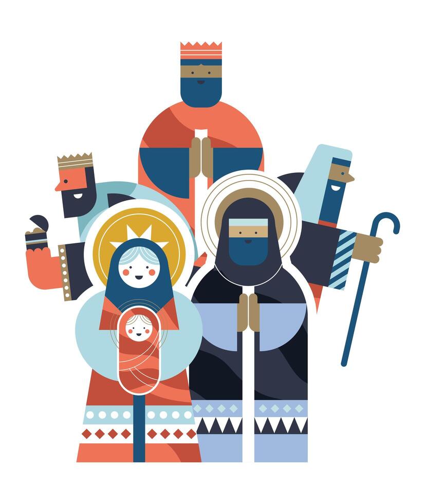 holy family and kings vector