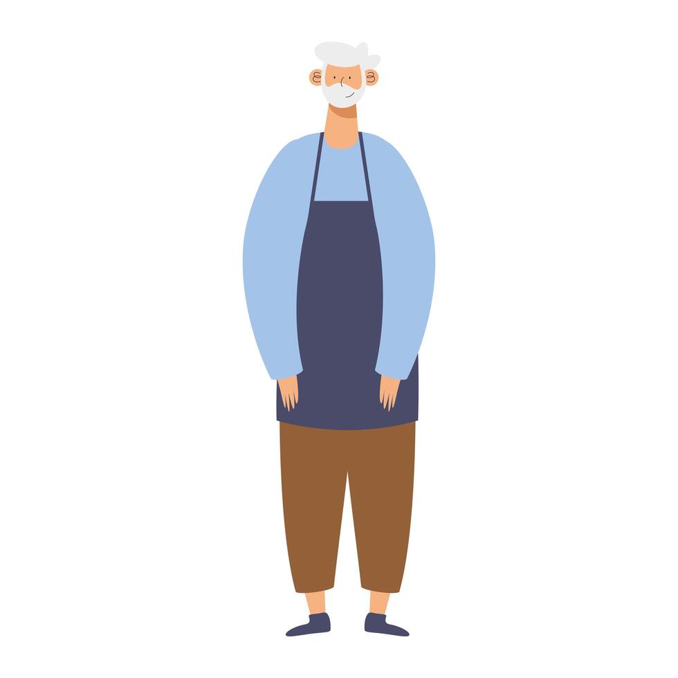 old man with apron vector