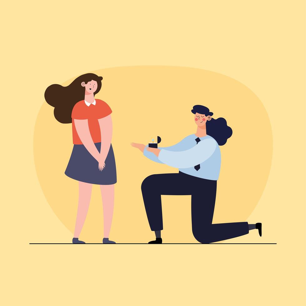 lesbians couple proposal lovers vector