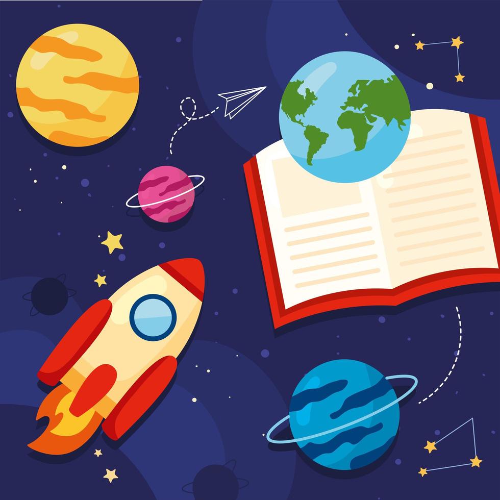 school and space vector