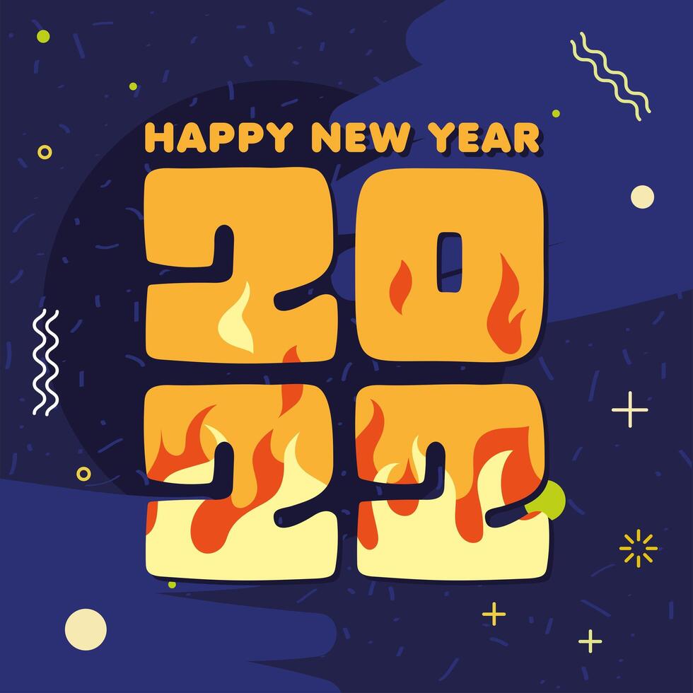 Tarjeta de año nuevo 2022 vector