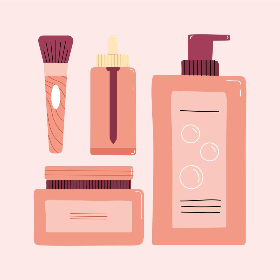 four skin care products vector
