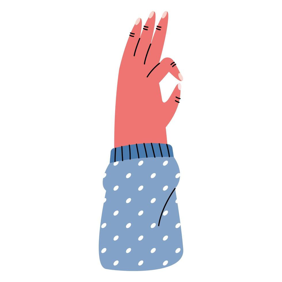 hand with blue sleve vector