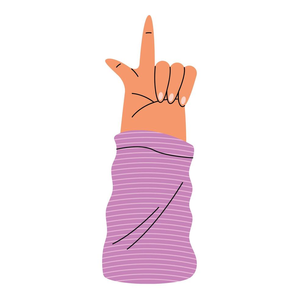 hand with lilac sleve vector