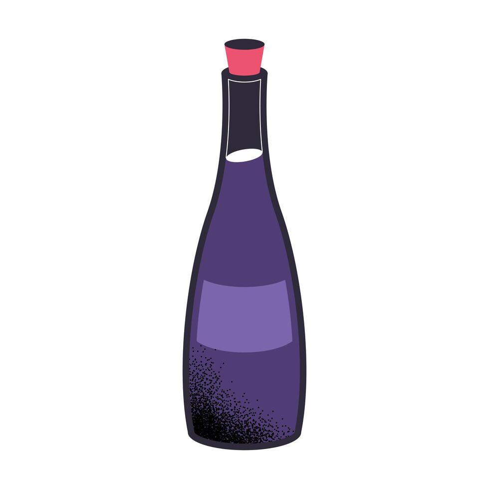 botella de vino morado vector