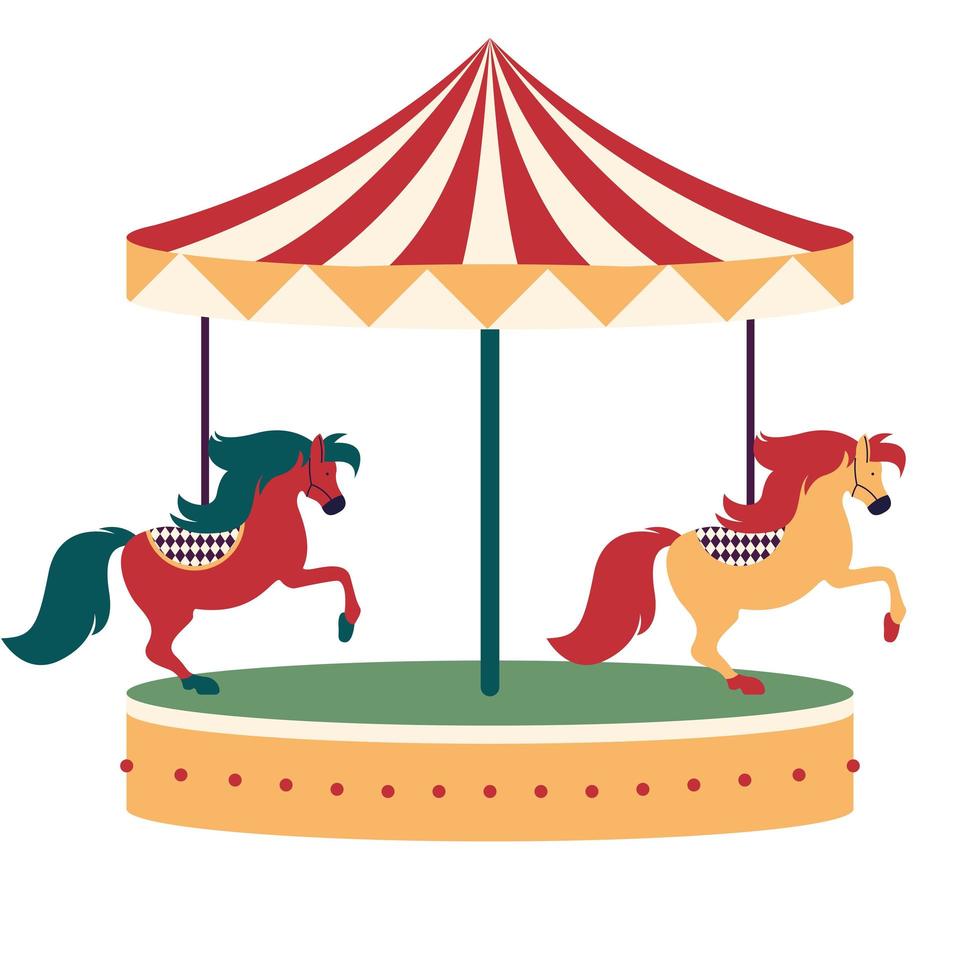 circus carousel entertainment vector