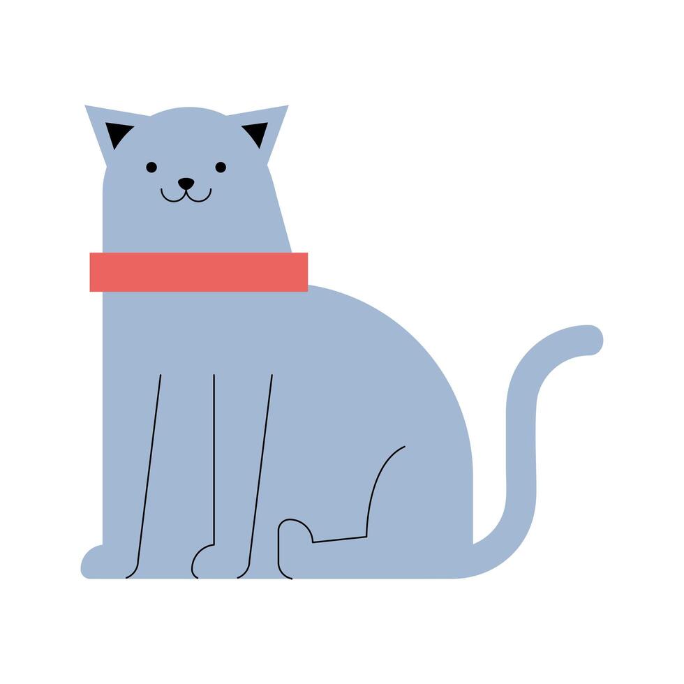 cute gray cat vector