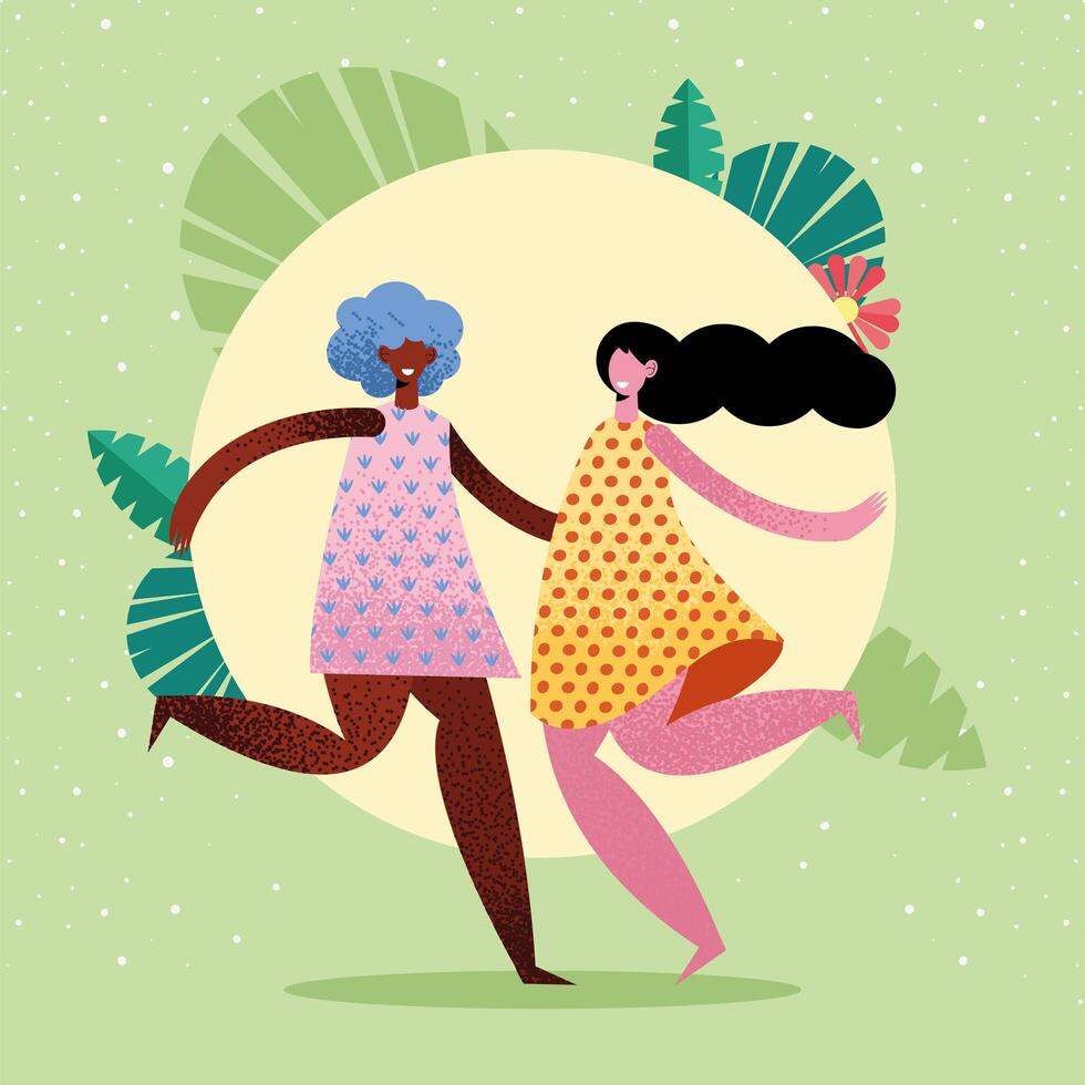 women dancing design vector