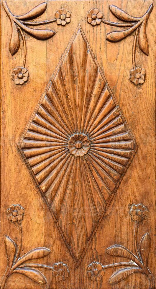 close-up image of an wooden ancient door photo