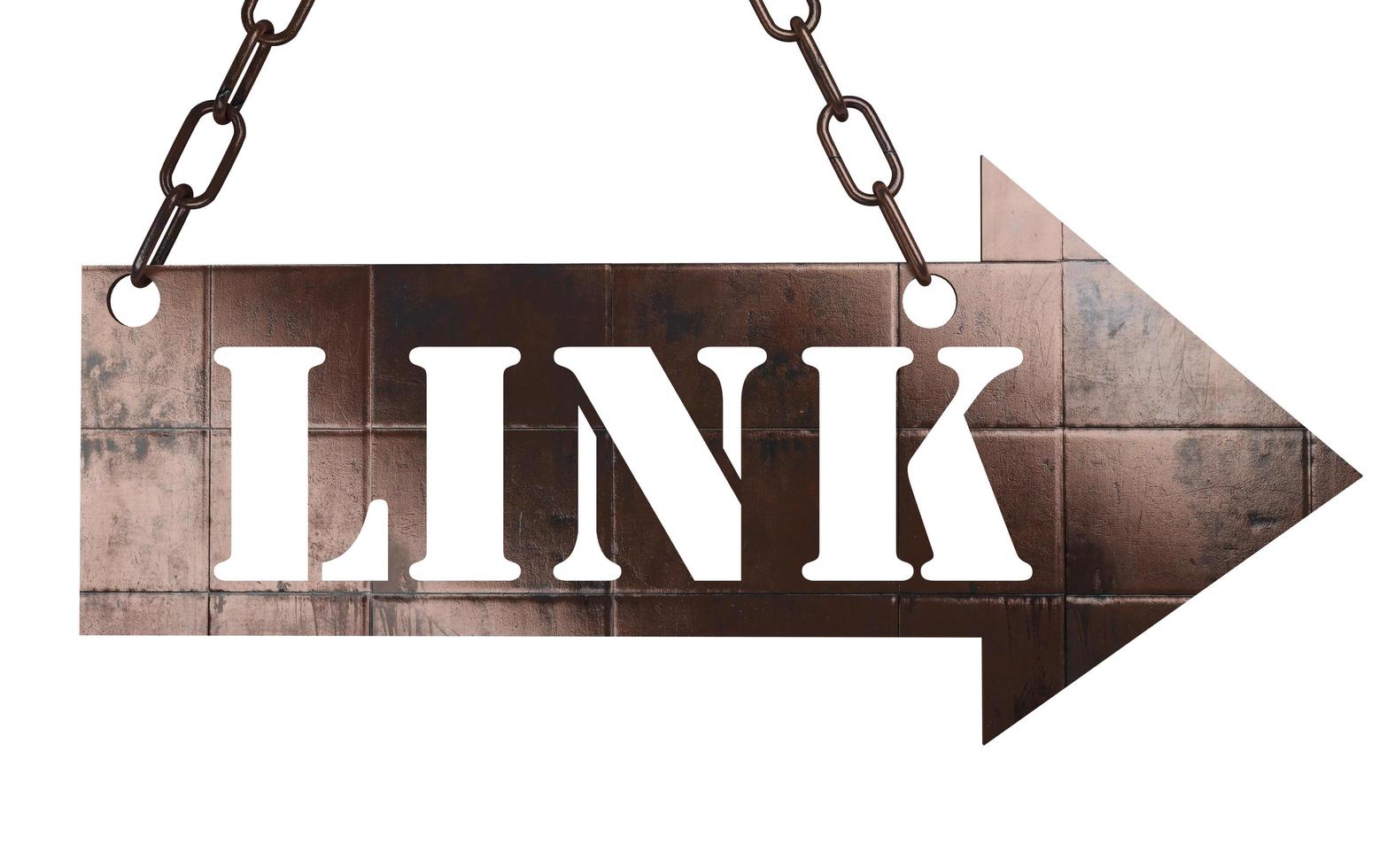 link word on metal pointer photo