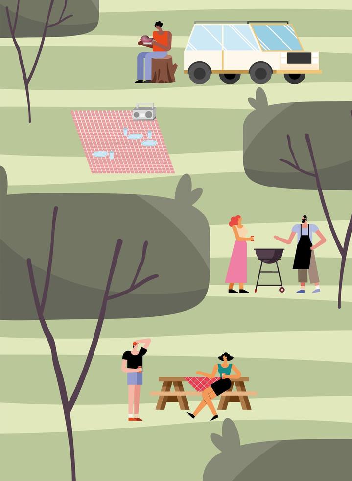 bbq in the park vector
