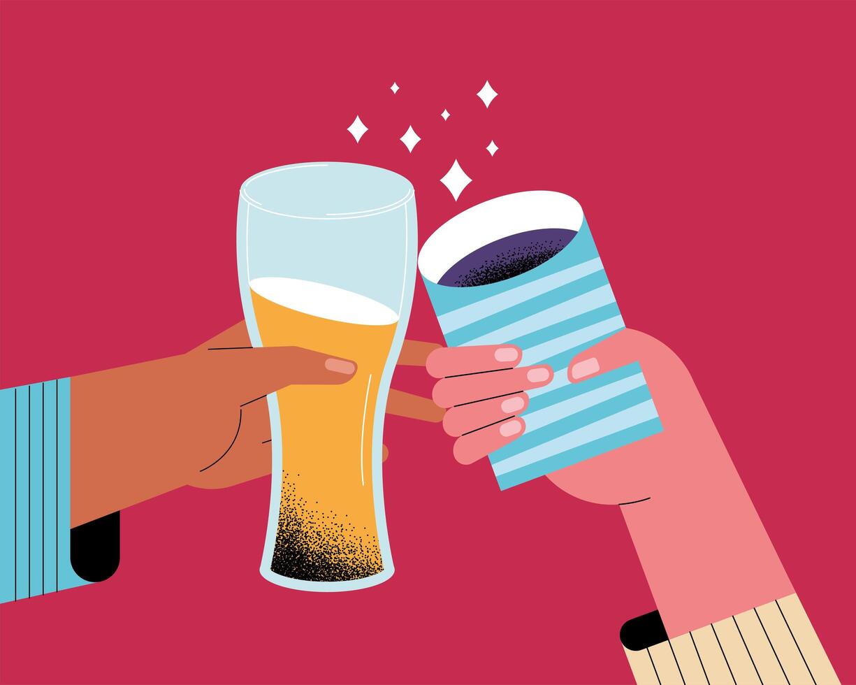 two toast cheers drinks vector